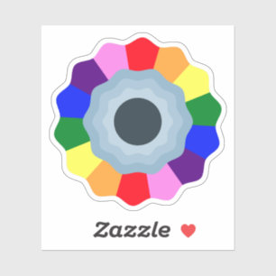 Schattige Kleurrijke Regenboog Bloem Sticker