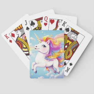 Schattige Kleurrijke Regenboog Eenhoorn voor Kinde Pokerkaarten