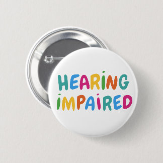Schattige Kleurrijke Regenboog Typografie Gehoorbe Ronde Button 5,7 Cm