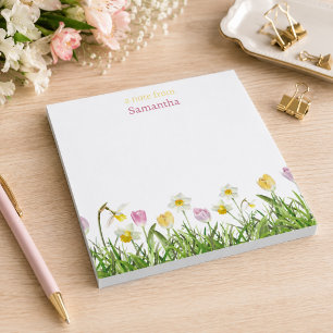 Schattige Kleurrijke Roze Gele Wilde Bloem Bloemst Notitieblok