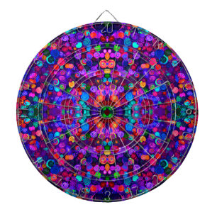Schattige kleurrijke spiraal cosmos patronen dartbord