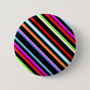 Schattige kleurrijke strepen ronde button 5,7 cm