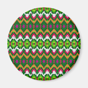 Schattige kleurrijke traditionele geometrische pat magneet