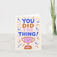 Schattige Kleurrijke Trofee Afstudeercongratulatie