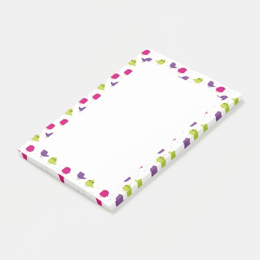 Schattige kleurrijke vogels post-it® notes (Schuin)