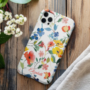  Schattige Kleurrijke Waterverf Ditsy Flowers iPhone 16 Pro Hoesje