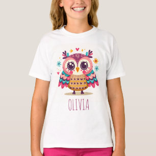 Schattige Kleurrijke Whimsical Uil T-shirt