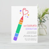 Schattige kleuterschool diploma uitnodiging (Staand voorkant)