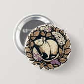 Schattige knaagdier Rat huisdier roggen design Ronde Button 5,7 Cm (Voorkant /achterkant)