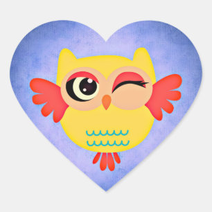 Schattige knipogen hart sticker