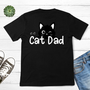 Schattige Knipogende Zwarte Kat Vader T-shirt