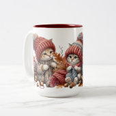 Schattige Knittin' Kittens Keramische Mok (Voorkant links)