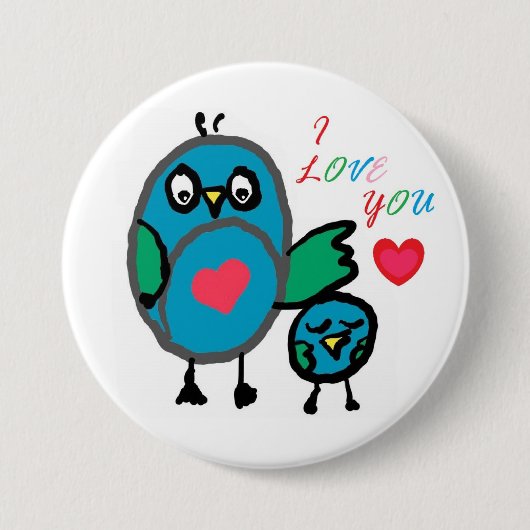 schattige knoppenbadge ronde button 7,6 cm (Voorkant)