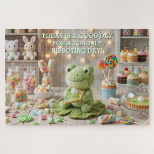 Schattige knuffel kikker met Key Lime Pie Legpuzzel
