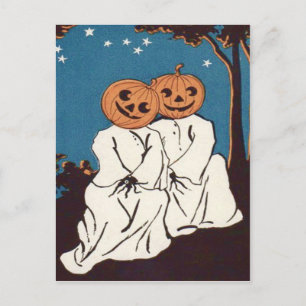 Schattige Knuffel Pompoen Jack O' Lantern Geest Briefkaart