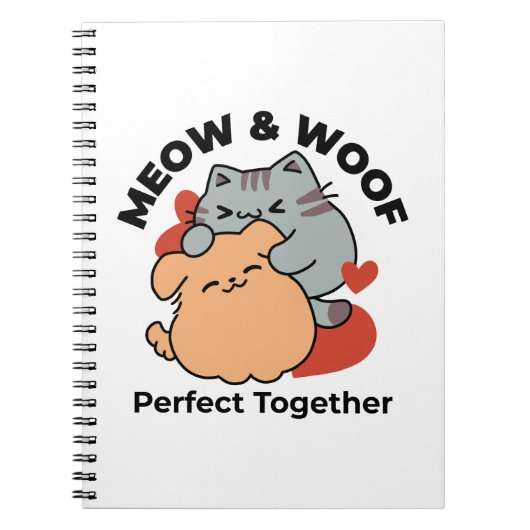 Schattige knuffel voor katten en honden - Meow & W Notitieboek (Voorkant)