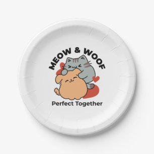 Schattige knuffel voor katten en honden - Meow & W Papieren Bordje
