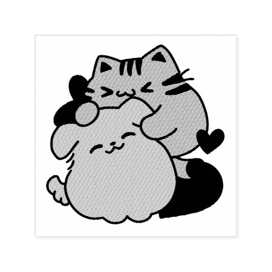 Schattige knuffel voor katten en honden - Meow & W Zelfinktende Stempel (Design)