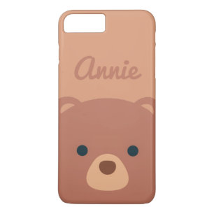 Schattige Knuffelbruin Beer Custom Name Telefoon iPhone 8 Plus / 7 Plus Hoesje