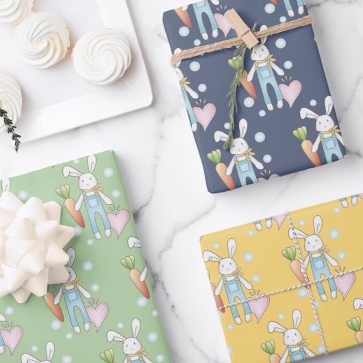 Schattige Knuffeldier Bunny Custom Inpakpapier Vel