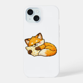 Schattige knusse slapende vos iPhone 15 hoesje