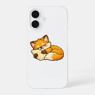 Schattige knusse slapende vos iPhone 16 hoesje