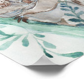 Schattige Koala & Baby Waterverf Neutrale Kinderk Poster (Hoek)