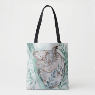 Schattige Koala & Baby Waterverf Neutrale Kinderka Draagtas