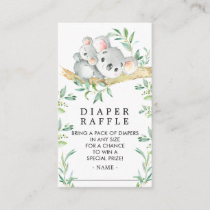 Schattige Koala Beer Baby shower Luier Raffle Tick Informatiekaartje