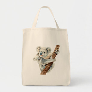 Schattige Koala Beer en Baby Realistische Waterver Tote Bag