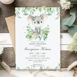 Schattige Koala Beer Eucalyptus groen Baby shower Kaart