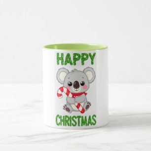 Schattige Koala Beer Gelukkig Kerstmis Mok