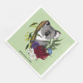 Schattige Koala Beer Groene Australische Wilde Blo Servet (Hoek)