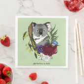 Schattige Koala Beer Groene Australische Wilde Blo Servet (Insitu)