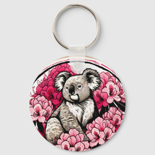 Schattige Koala Beer Kunstwerk Fun Koalas kunst Sleutelhanger