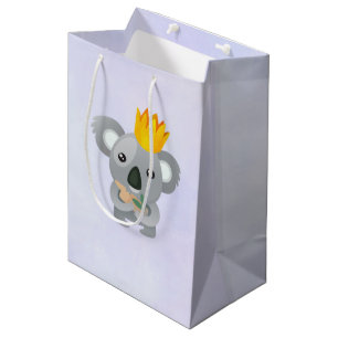 Schattige Koala Beer met een gouden kroon Medium Cadeauzakje