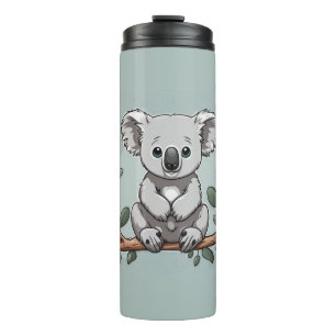 Schattige koala beer op blauwgroen thermosbeker