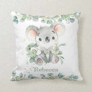 Schattige Koala Eucalyptus Leafy Girl Boy Nursery Kussen