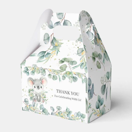 Schattige Koala Greenery Baby shower Dank u Bedankdoosjes (Achterkant)