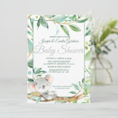 Schattige Koala Groen Genderneutraal Baby shower Kaart (Staand voorkant)