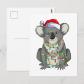 Schattige koala in kerstlichtjes briefkaart (Voorkant / Achterkant)