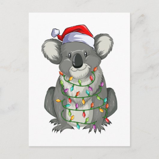Schattige koala in kerstlichtjes briefkaart (Voorkant)
