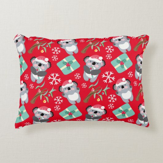 Schattige Koala Kerst Accent Kussen (Voorkant)