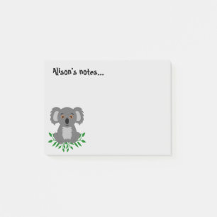 Schattige koala met eucalyptus  post-it® notes