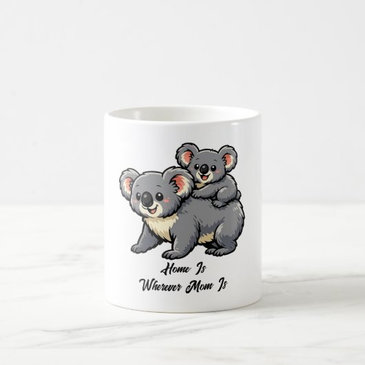 Schattige Koala Moeder en Jong Koffiemok (Center)