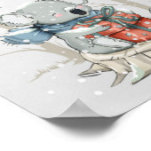Schattige Koala Prettig Kerstfeest Poster (Hoek)
