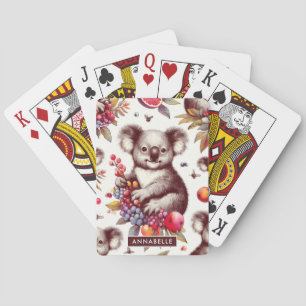 Schattige Koala Schilderen Naadloos Pokerkaarten
