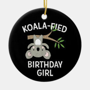 Schattige Koala Verjaardagsmeisje Grappige Stunt C Keramisch Ornament