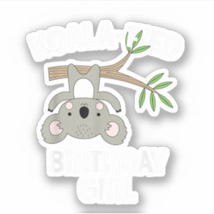 Schattige Koala Verjaardagsmeisje Grappige Stunt C Sticker