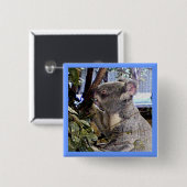 Schattige Koala Vierkante Button 5,1 Cm (Voorkant /achterkant)